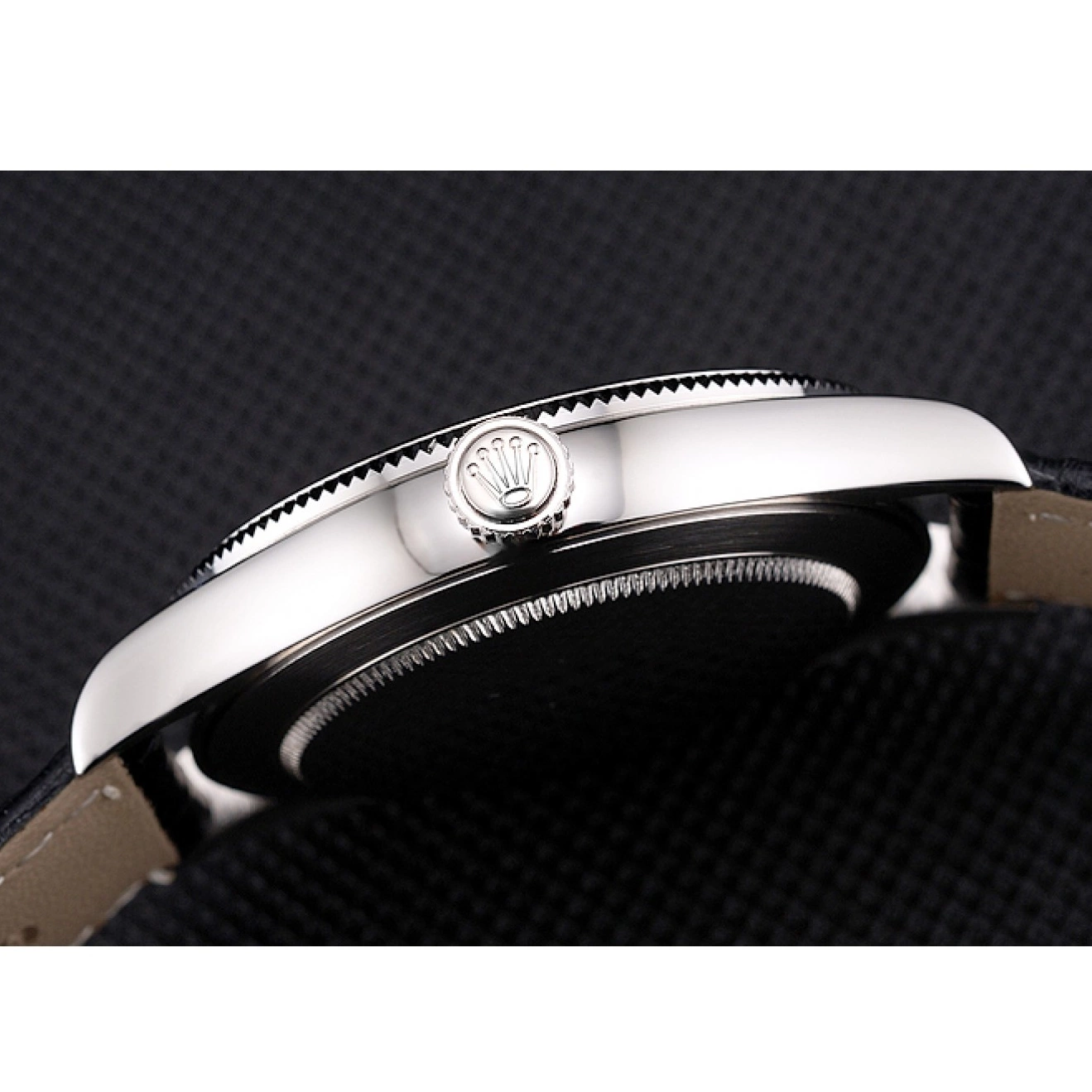 AAA Replica Watches Leather White Strap Rolex Stainless Steel Dial Case Datejust Swiss Black 0719